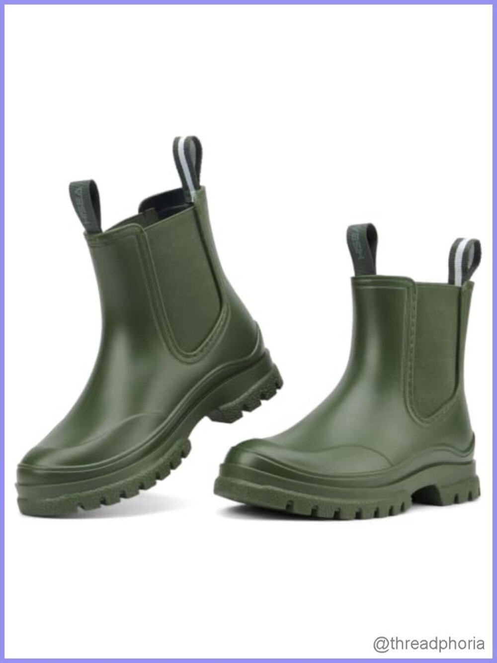 HISEA Waterproof Chelsea Rain Boots Ankle Rubber Garden Shoes